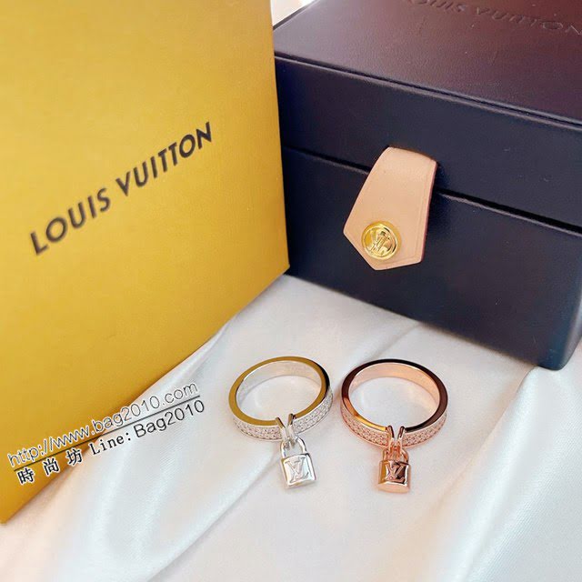 Louis Vuitton純銀飾品 路易威登鎖頭戒指 LV925銀滿鑽戒指  zglv1821